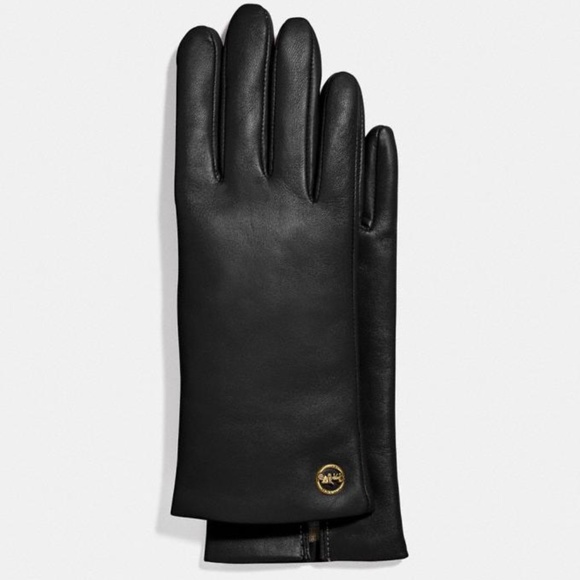 Coach Accessories - COACH Horse & Carriage Plaque Leather Tech Gloves